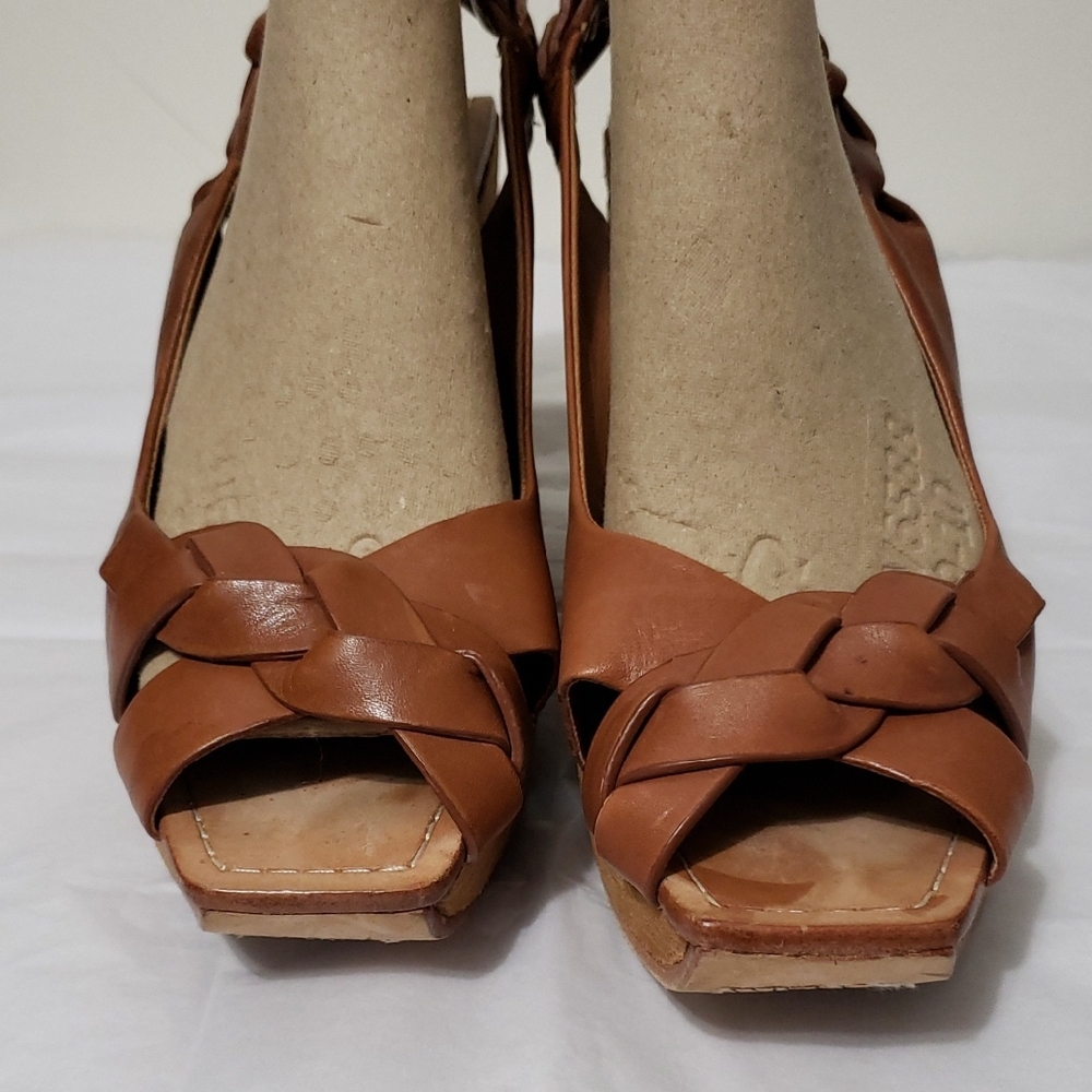 MODERN VINTAGE Martine Braided Elegant‎ Brown Women's 39 Wedge Sandals